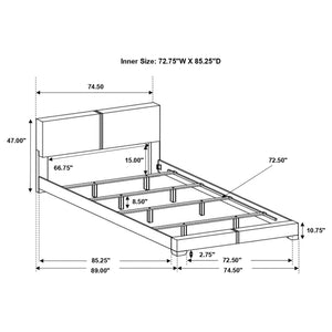 Cama California King tapizada Conner, color negro