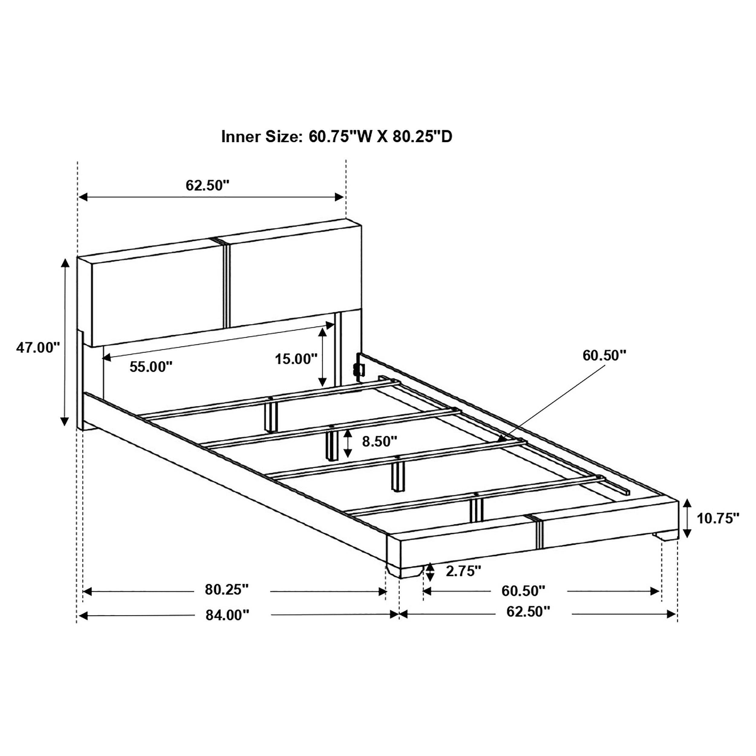 Conner Upholstered Queen Panel Bed Dark Brown