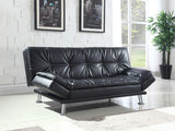 Sofá cama convertible capitoné tapizado Dilleston negro