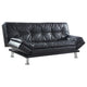 Sofá cama convertible capitoné tapizado Dilleston negro
