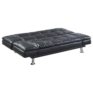 Sofá cama convertible capitoné tapizado Dilleston negro