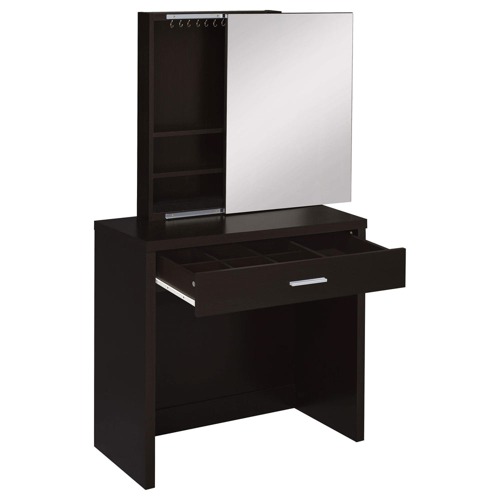 Tocador Harvey con taburete elevable Cappuccino