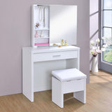 Tocador Harvey con taburete elevable blanco