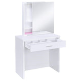 Tocador Harvey con taburete elevable blanco