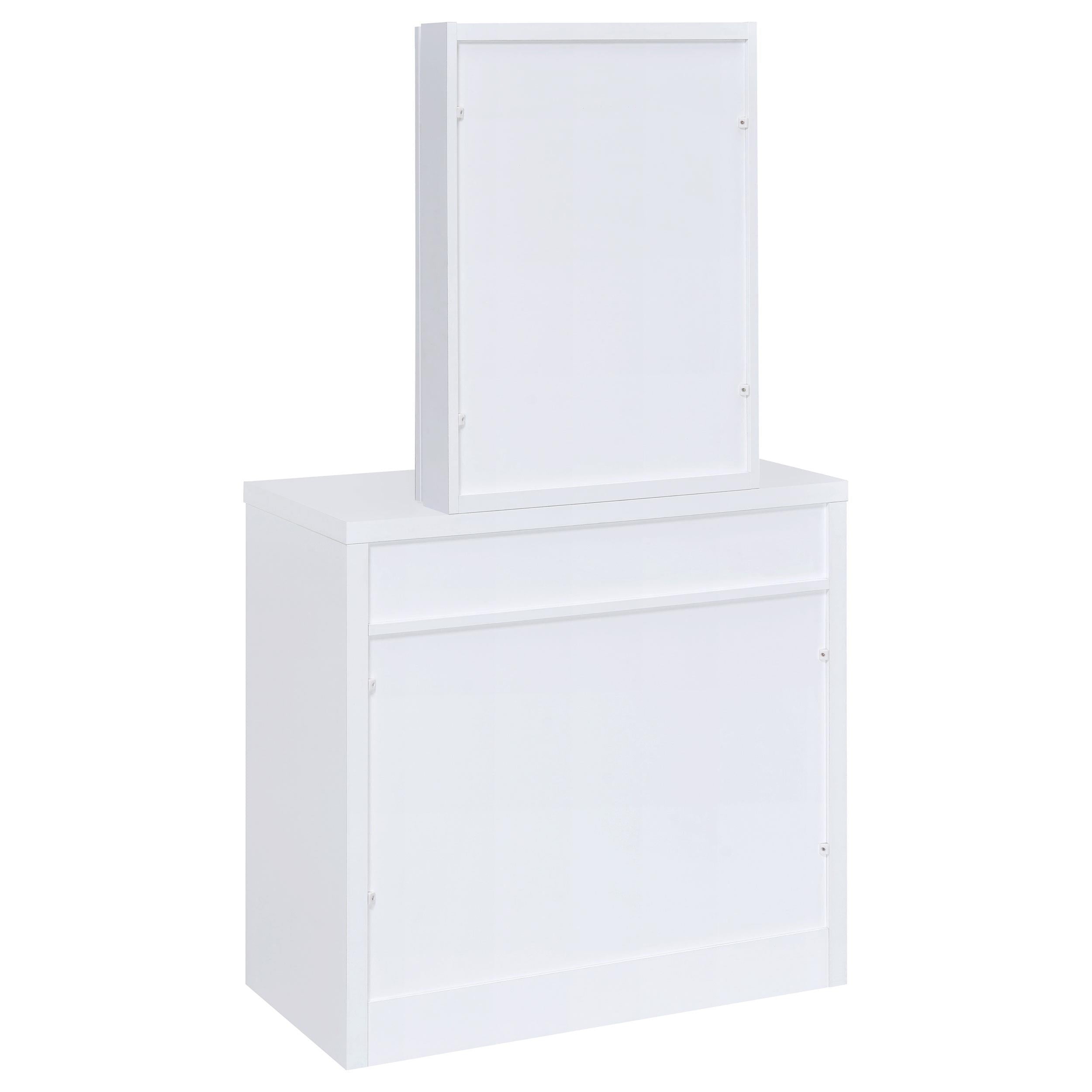Harvey Vanity Set with Lift-Top Stool White