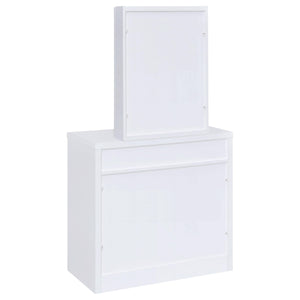 Tocador Harvey con taburete elevable blanco