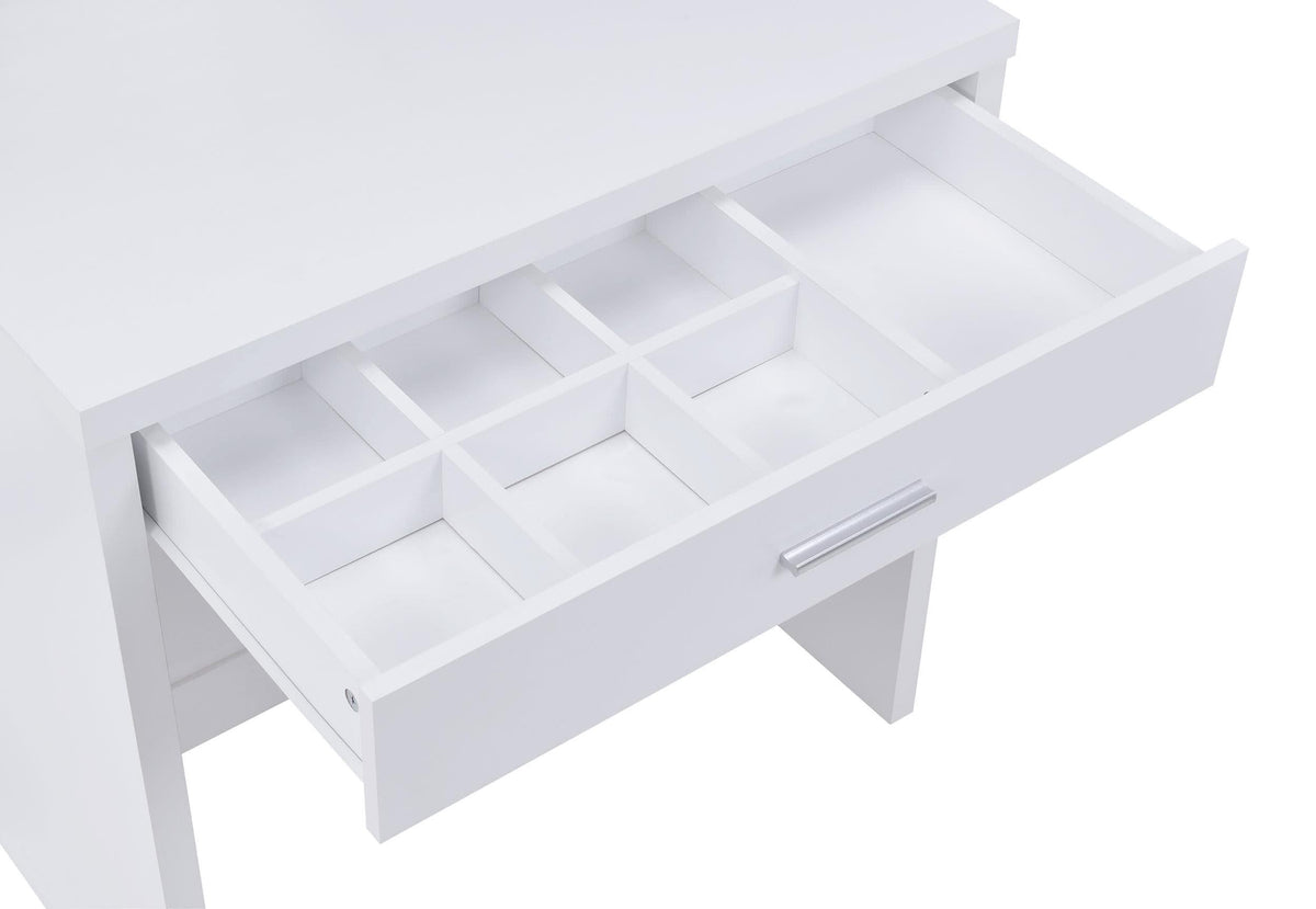 Tocador Harvey con taburete elevable blanco