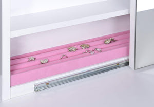 Tocador Harvey con taburete elevable blanco