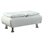 Dilleston Rectangular Upholstered Tufted Storage Ottoman White