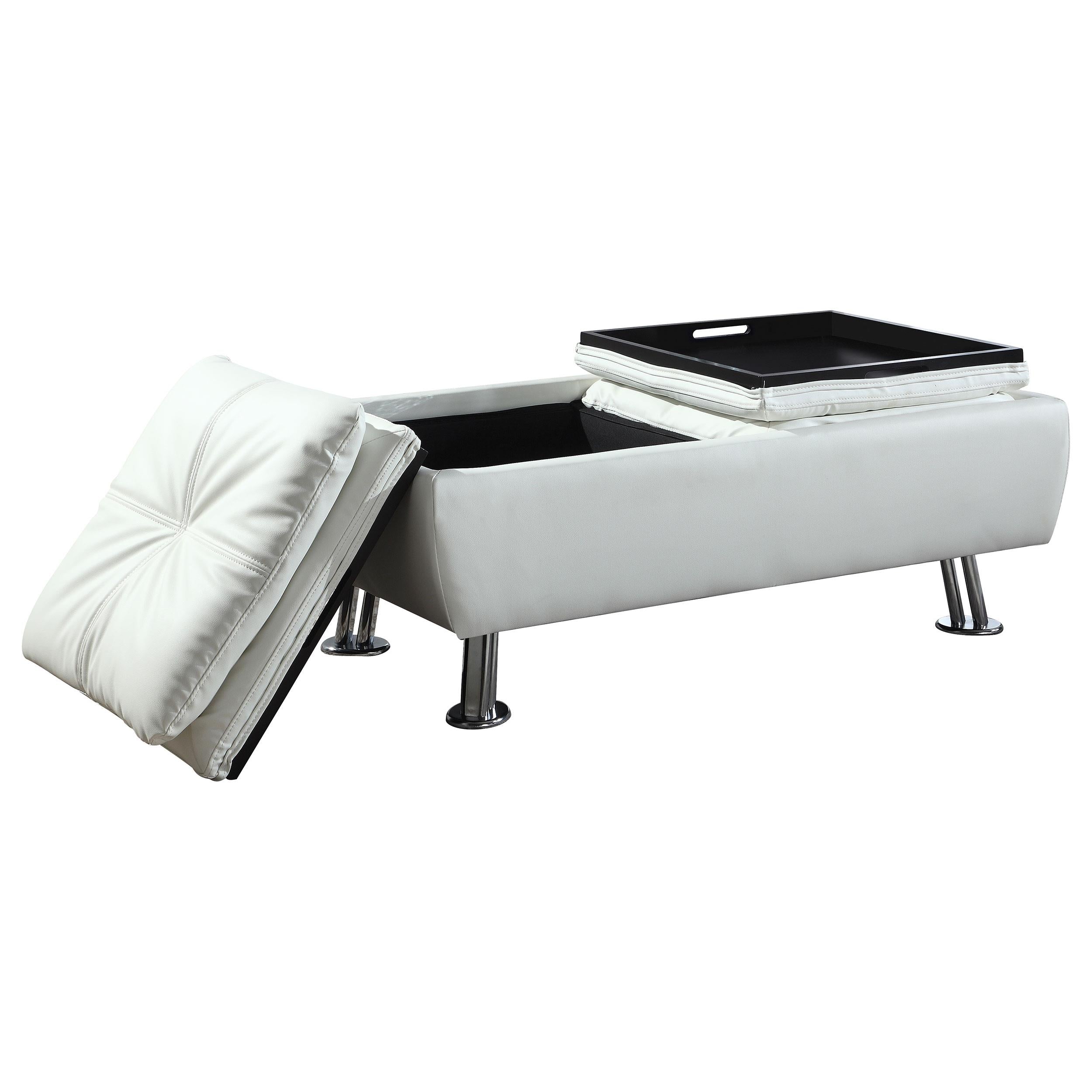 Dilleston Rectangular Upholstered Tufted Storage Ottoman White