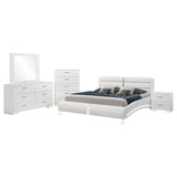 Juego de dormitorio Jeremaine de 5 piezas Eastern King, blanco