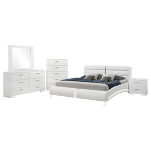 Juego de dormitorio Jeremaine de 5 piezas Eastern King, blanco