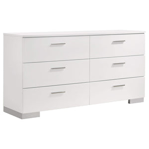 Juego de dormitorio Jeremaine de 5 piezas Eastern King, blanco