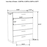 Juego de dormitorio Jeremaine de 5 piezas Eastern King, blanco