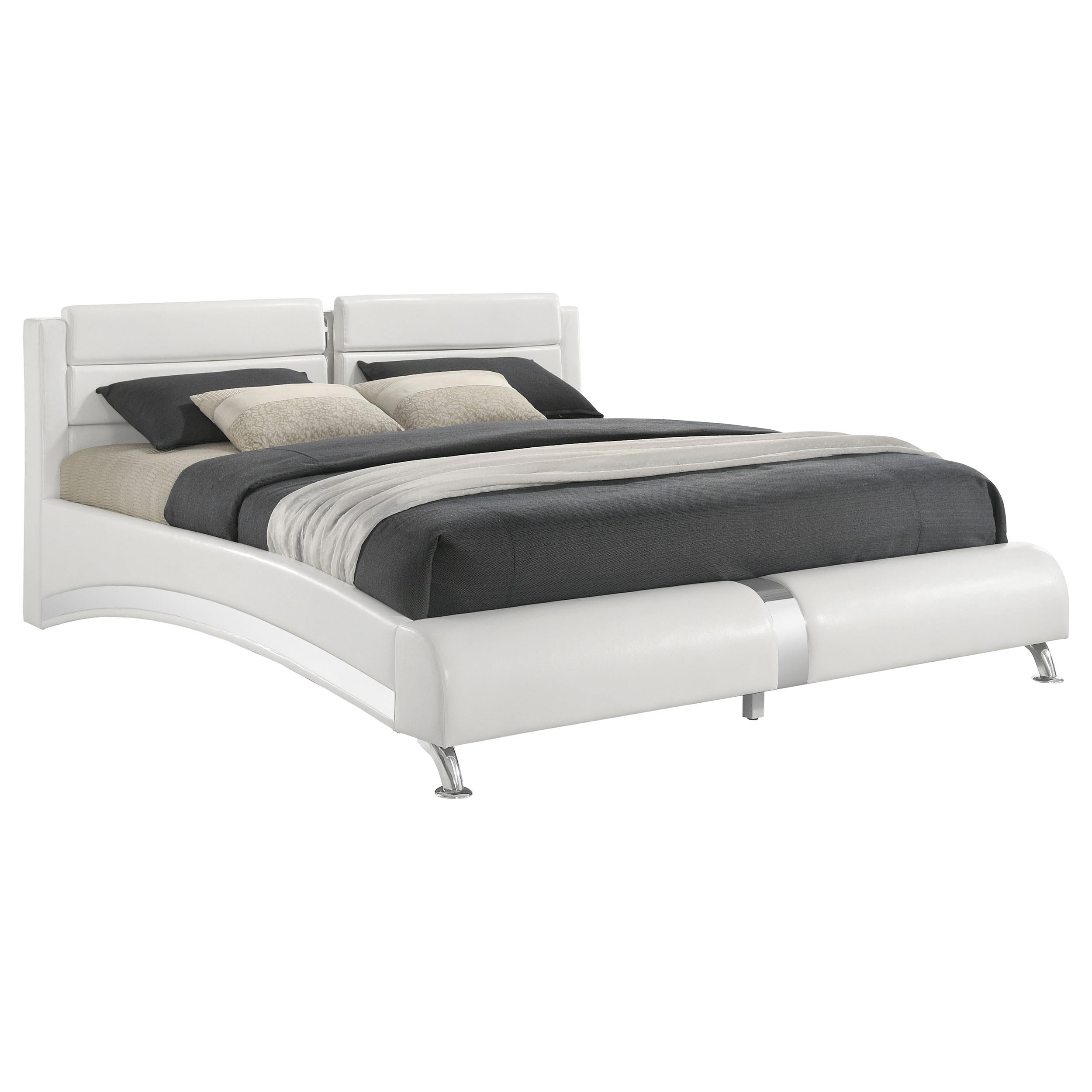 Jeremaine Upholstered Eastern King Sleigh Bed White
