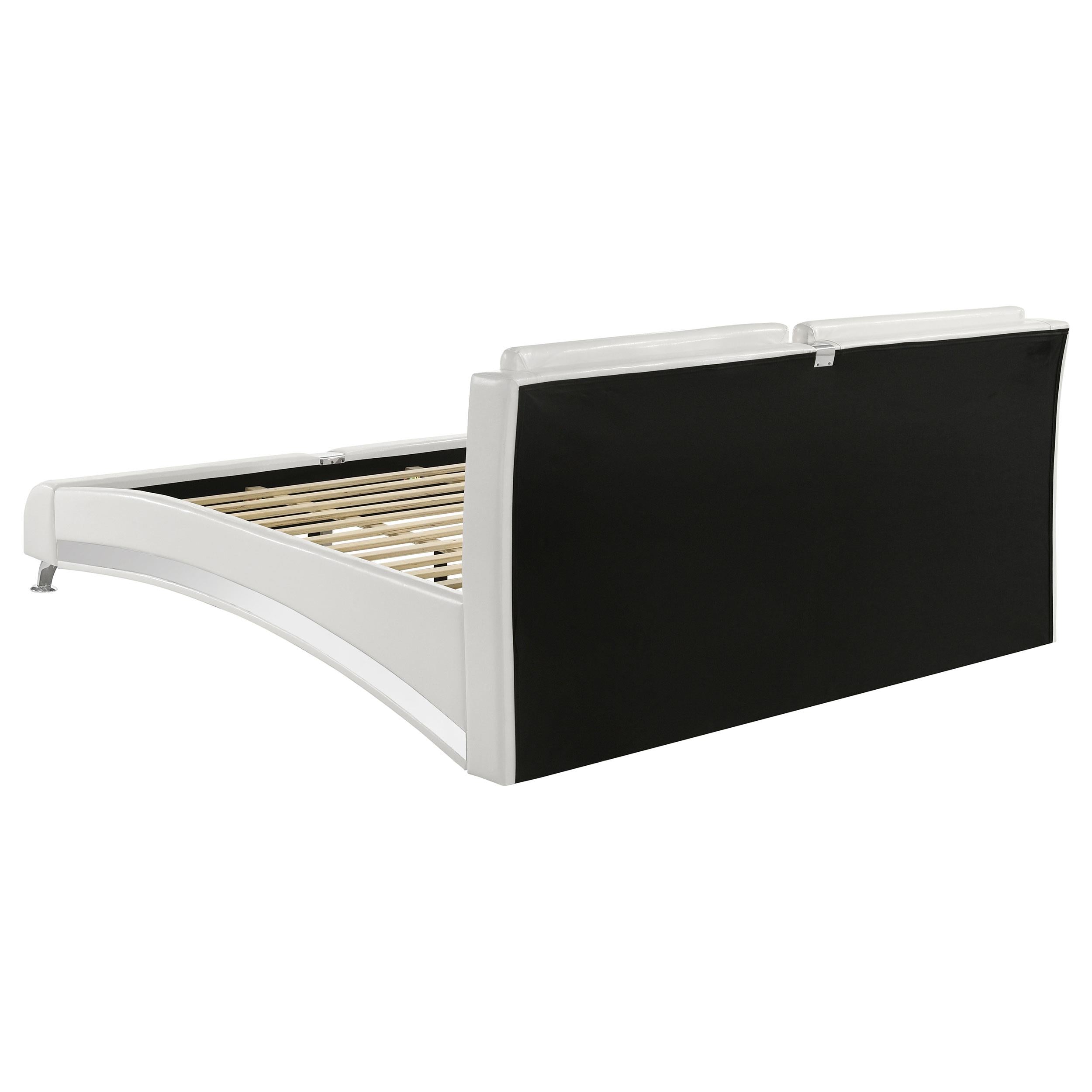 Jeremaine Upholstered Eastern King Sleigh Bed White