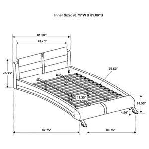 Cama tipo trineo Jeremaine tapizada estilo oriental, tamaño king, color blanco