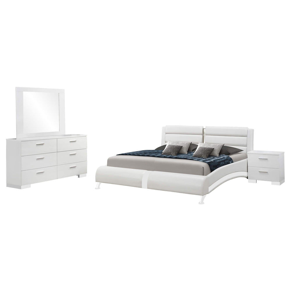 Juego de dormitorio Jeremaine California King de 4 piezas, blanco