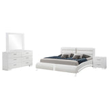 Juego de dormitorio Jeremaine California King de 4 piezas, blanco