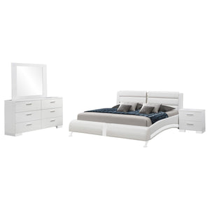Juego de dormitorio Jeremaine California King de 4 piezas, blanco