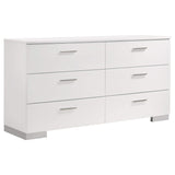 Juego de dormitorio Jeremaine California King de 4 piezas, blanco