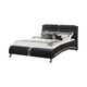 Cama estilo trineo Jeremaine tapizada en color negro