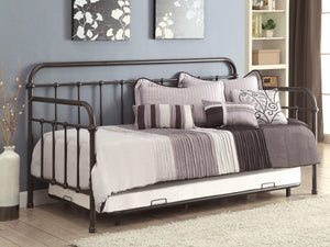 Sofá cama individual de metal Livingston con cama nido en bronce oscuro