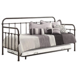 Sofá cama individual de metal Livingston con cama nido en bronce oscuro