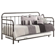 Sofá cama individual de metal Livingston con cama nido en bronce oscuro
