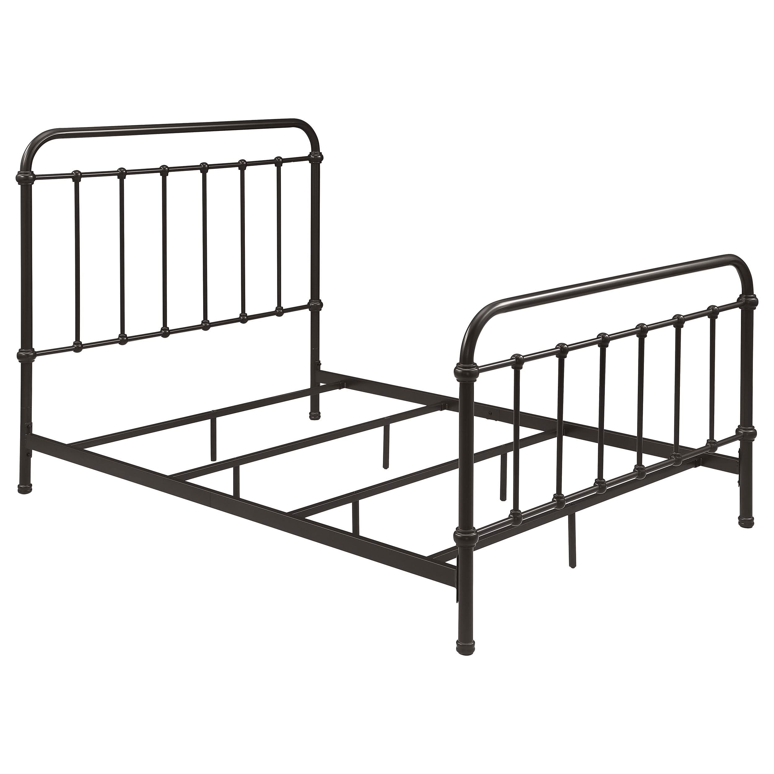 Cama de metal Livingston con marco abierto, color bronce oscuro