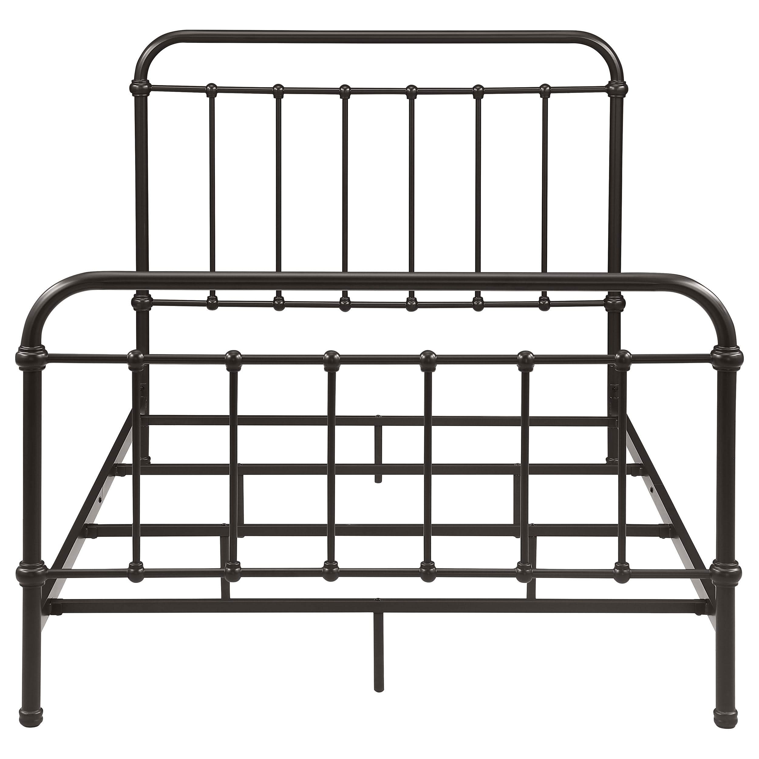 Cama de metal Livingston con marco abierto, color bronce oscuro