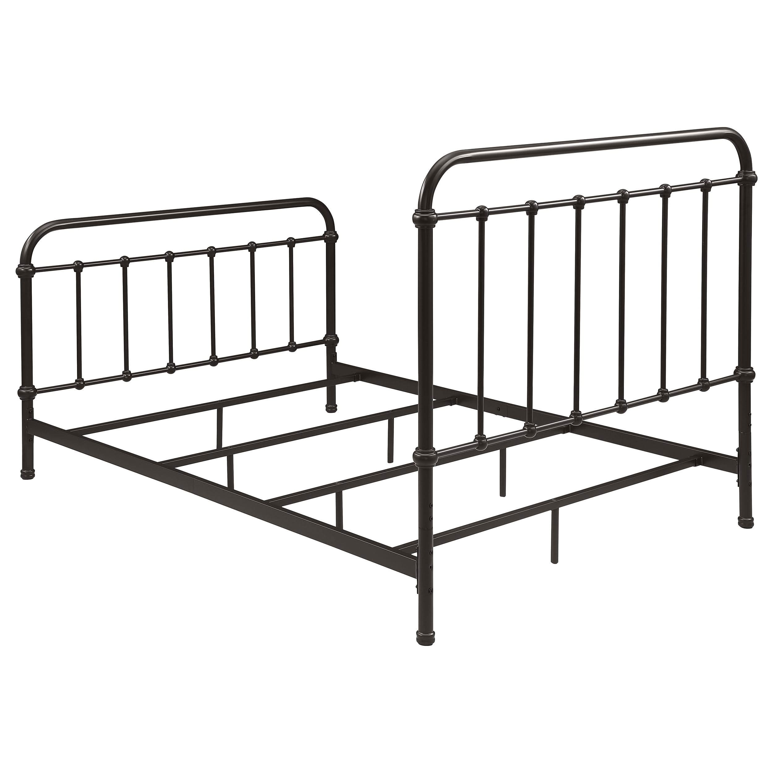 Cama de metal Livingston con marco abierto, color bronce oscuro