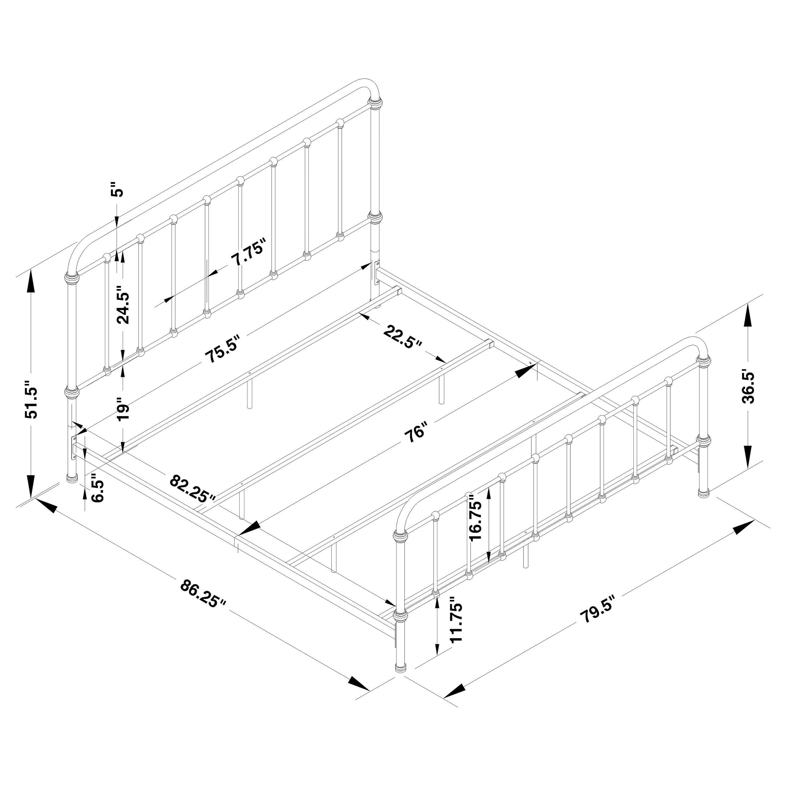 Livingston Metal Eastern King Open Frame Bed Dark Bronze