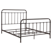 Cama California King de metal con marco abierto Livingston, color bronce oscuro