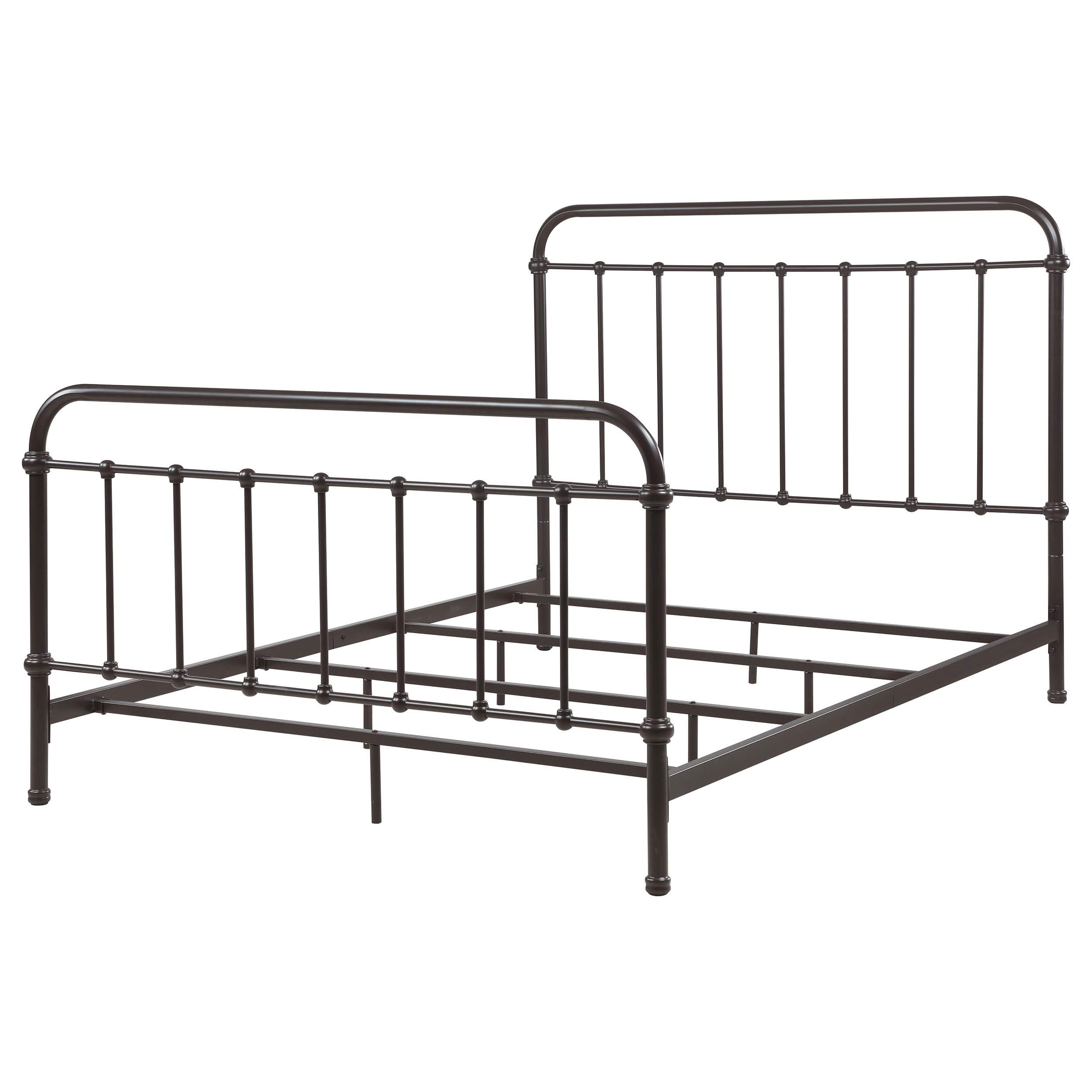 Cama California King de metal con marco abierto Livingston, color bronce oscuro