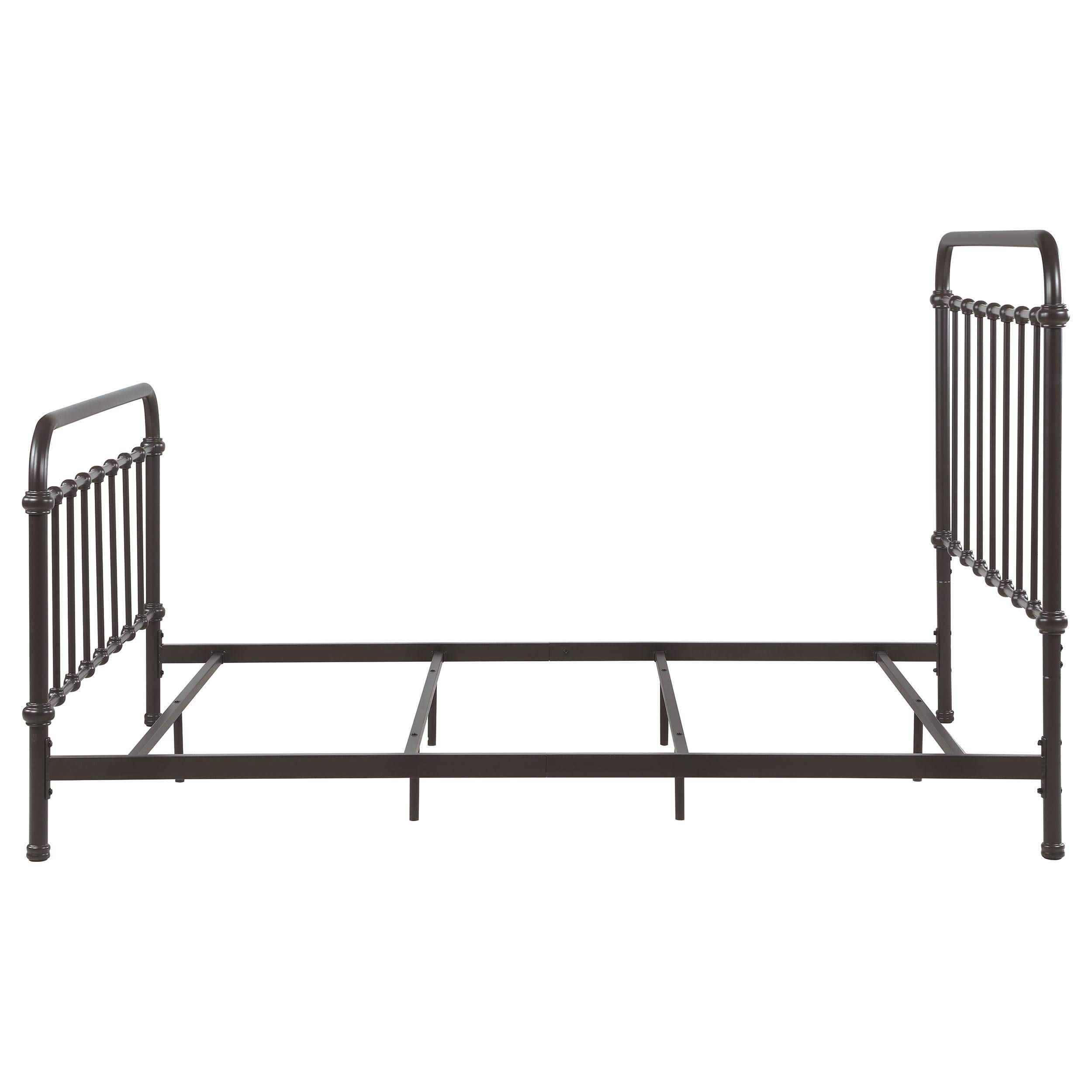 Cama California King de metal con marco abierto Livingston, color bronce oscuro