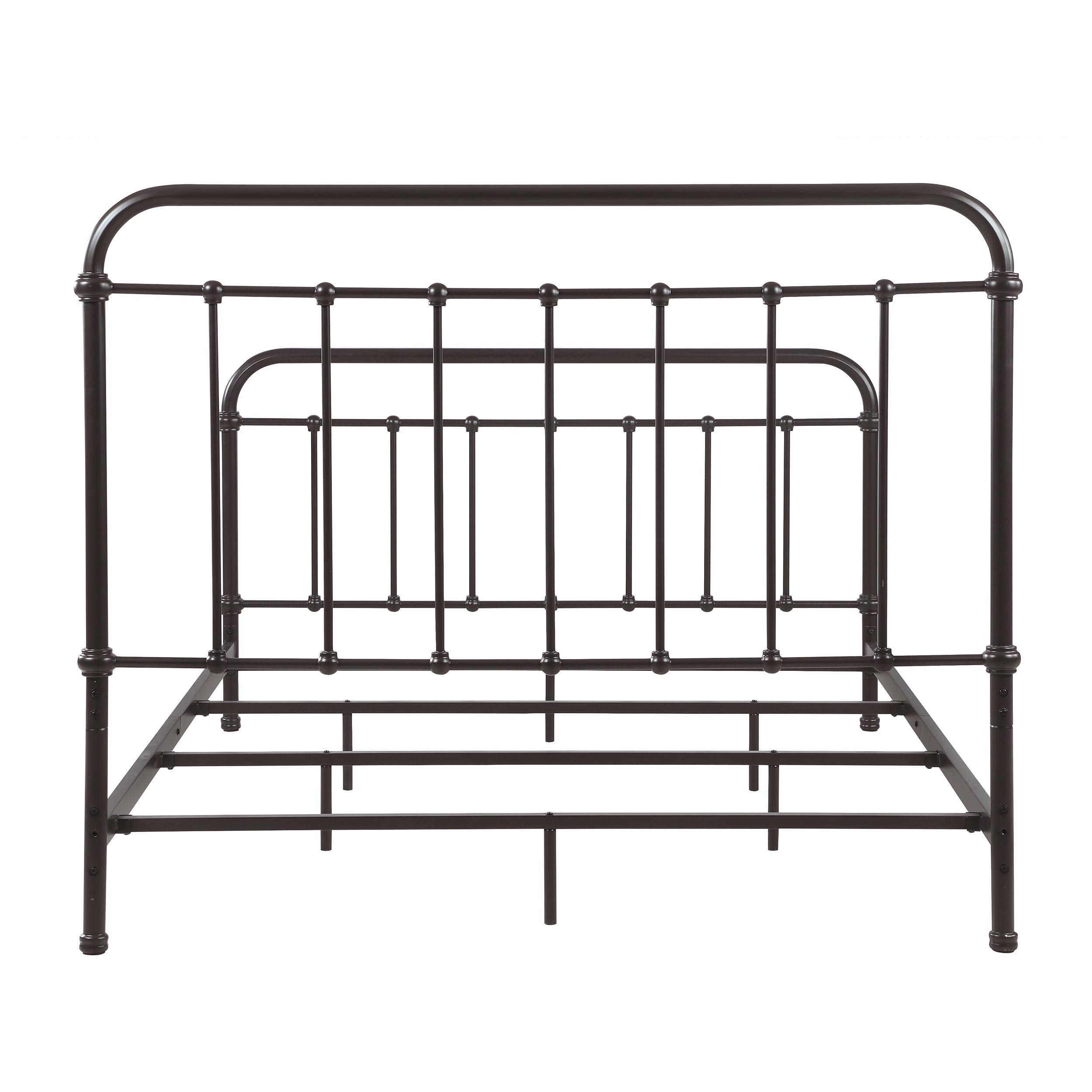 Cama California King de metal con marco abierto Livingston, color bronce oscuro