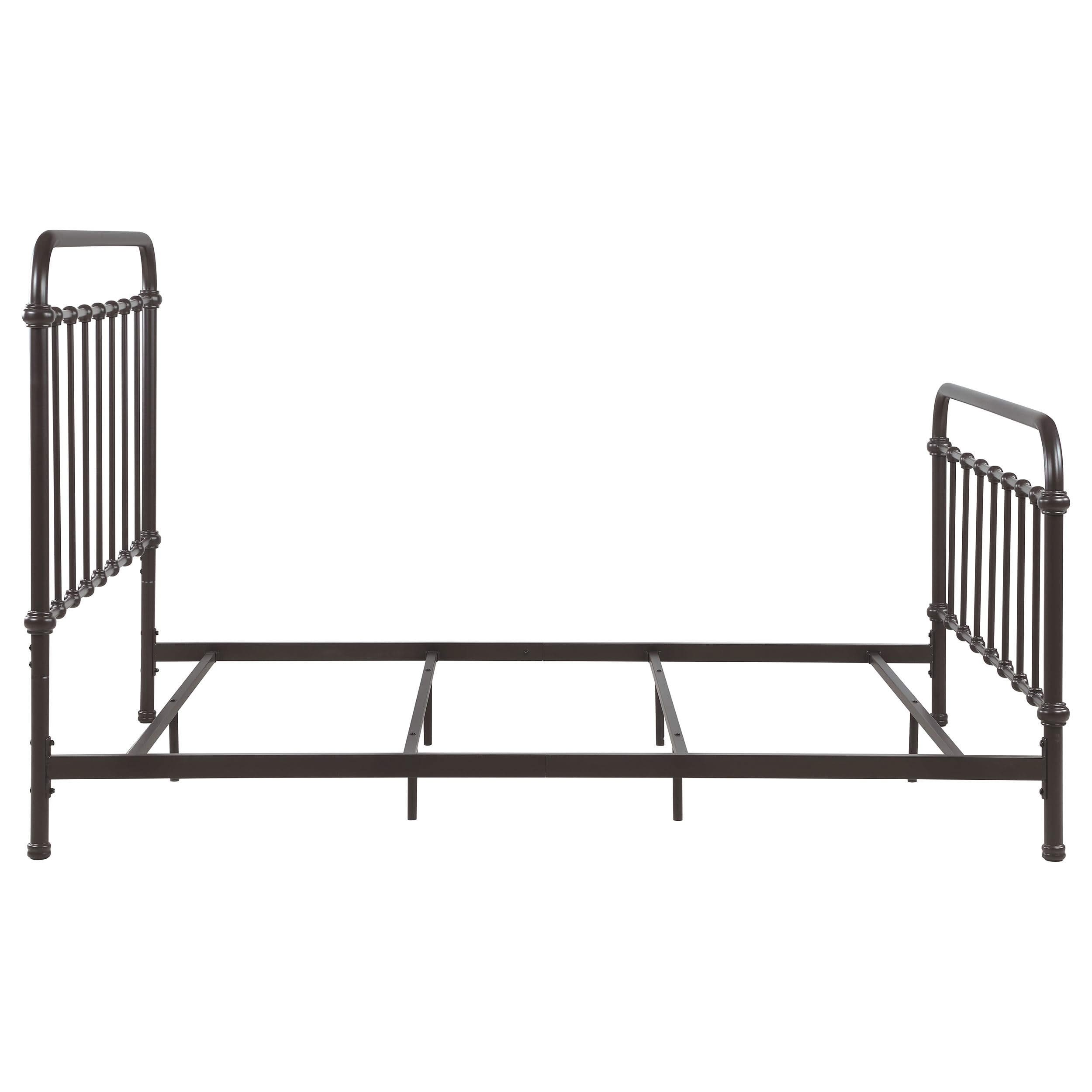 Cama California King de metal con marco abierto Livingston, color bronce oscuro
