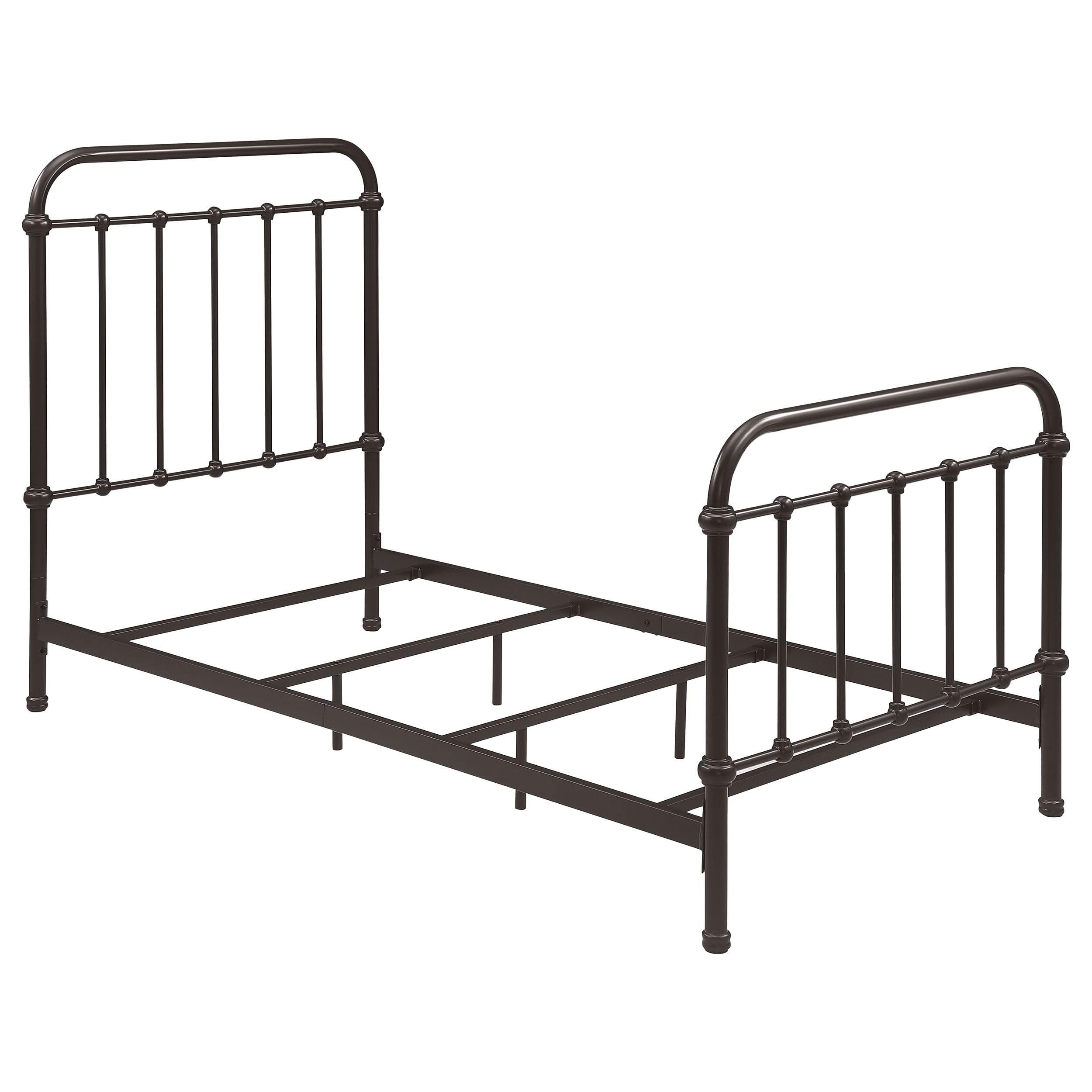 Cama individual de metal Livingston con estructura abierta en bronce oscuro