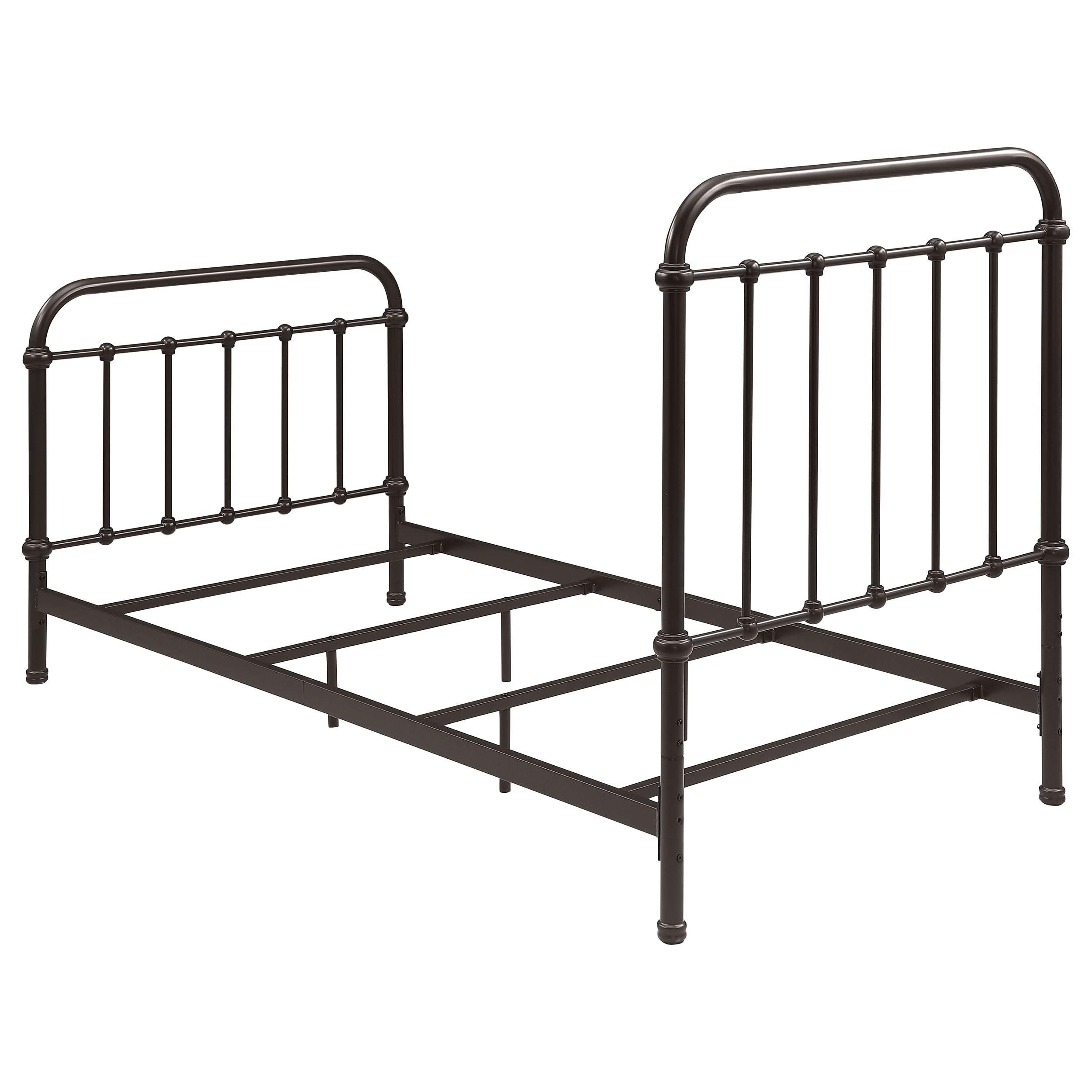 Cama individual de metal Livingston con estructura abierta en bronce oscuro