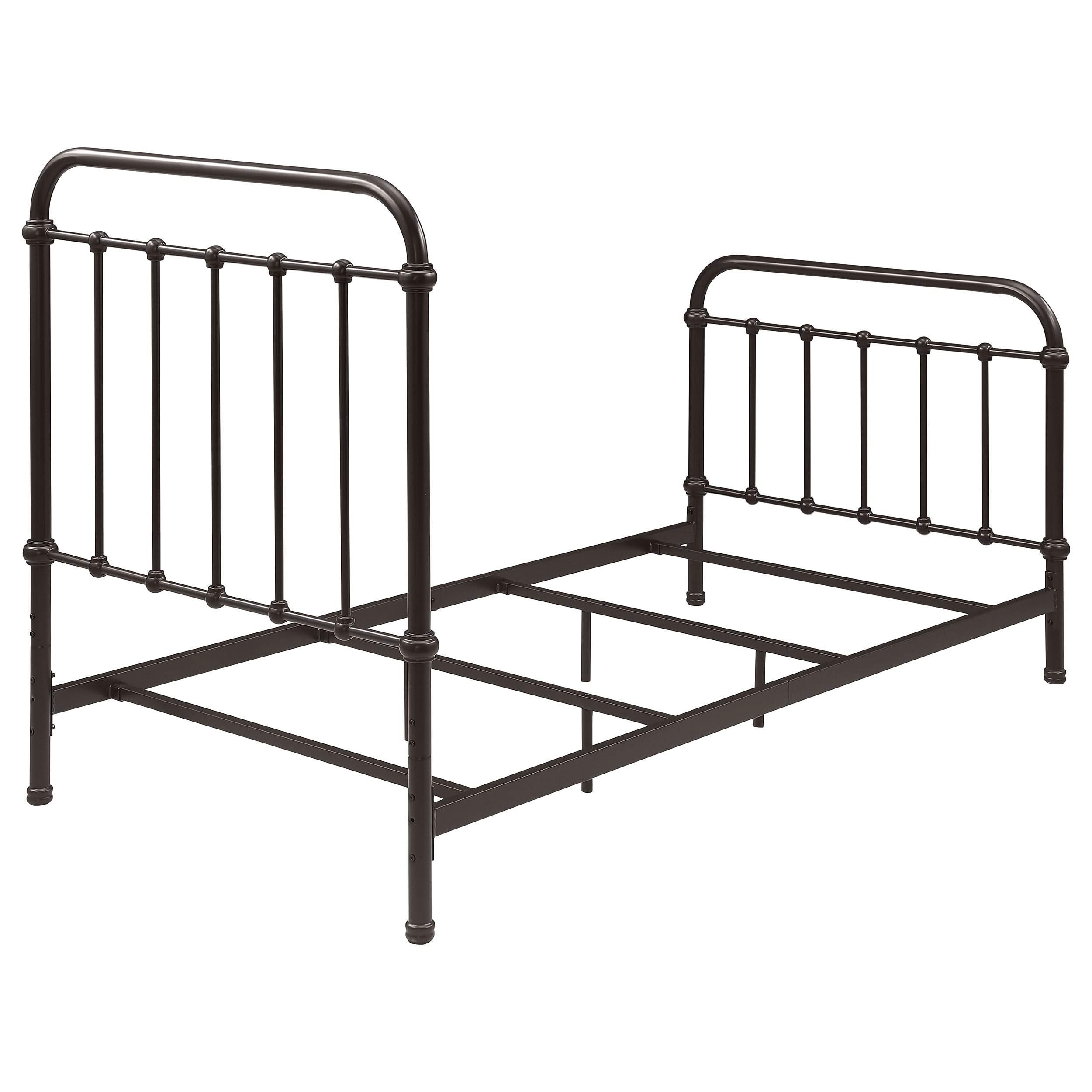Cama individual de metal Livingston con estructura abierta en bronce oscuro