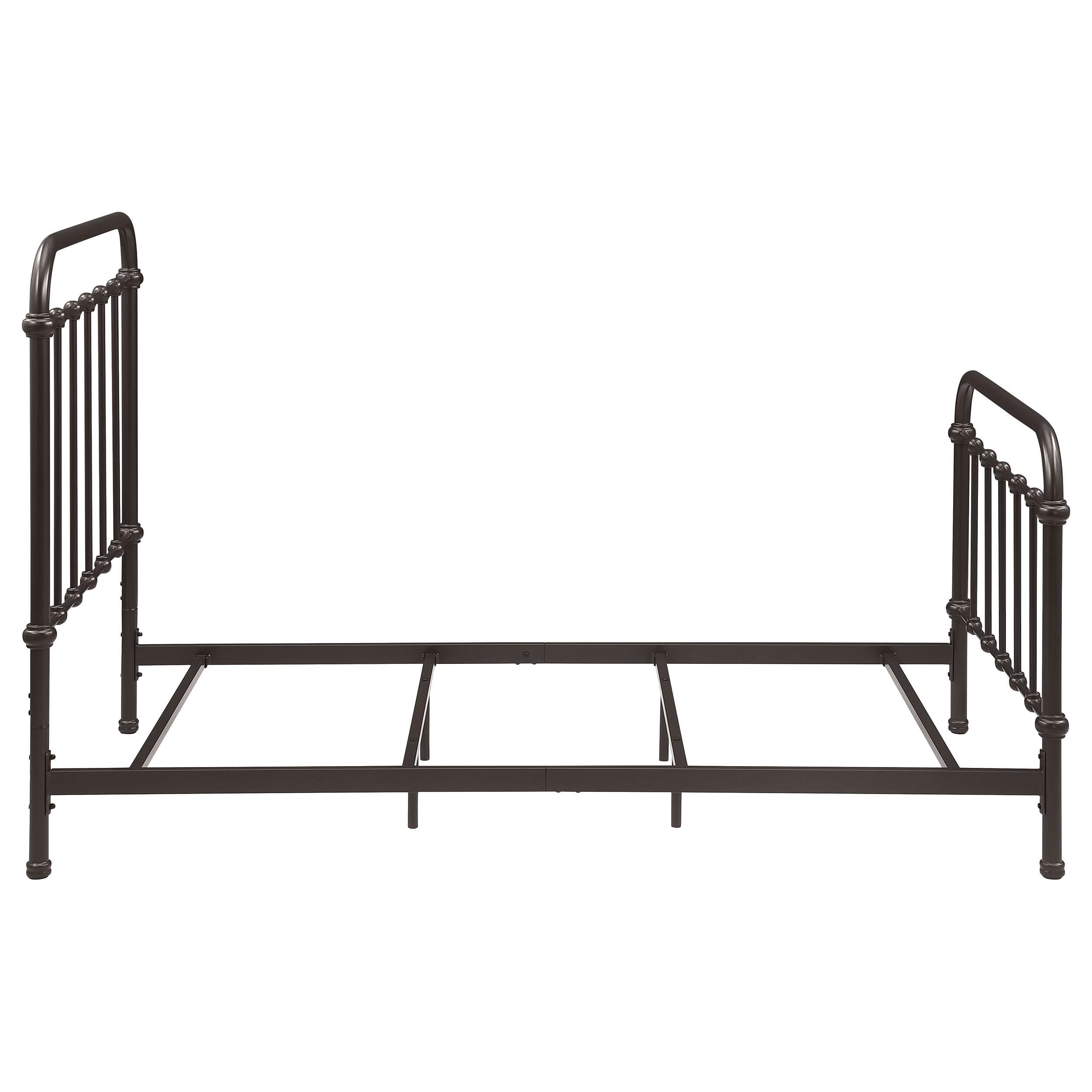 Cama individual de metal Livingston con estructura abierta en bronce oscuro