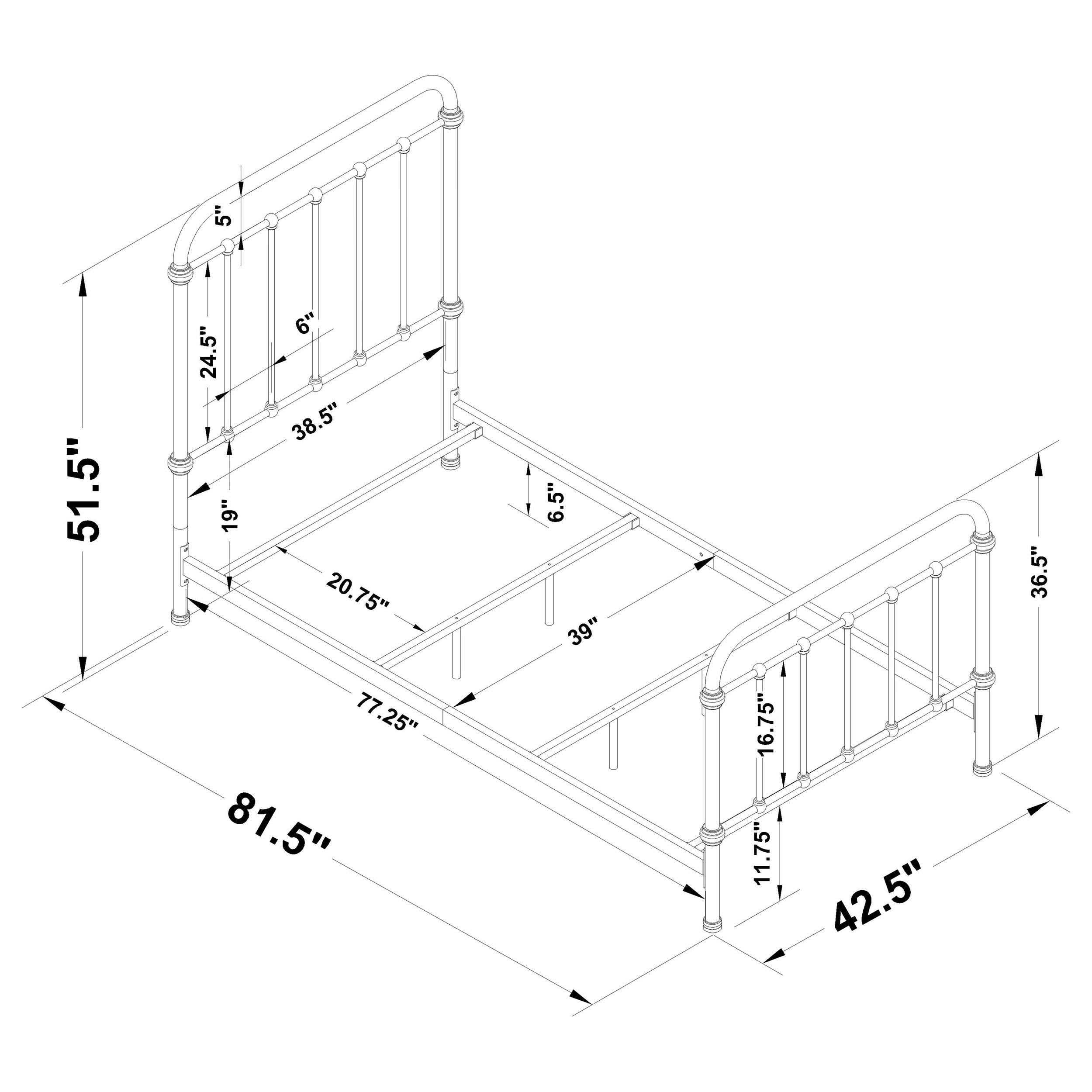 Cama individual de metal Livingston con estructura abierta en bronce oscuro