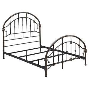 Cama Rowan de metal con marco abierto, color bronce oscuro