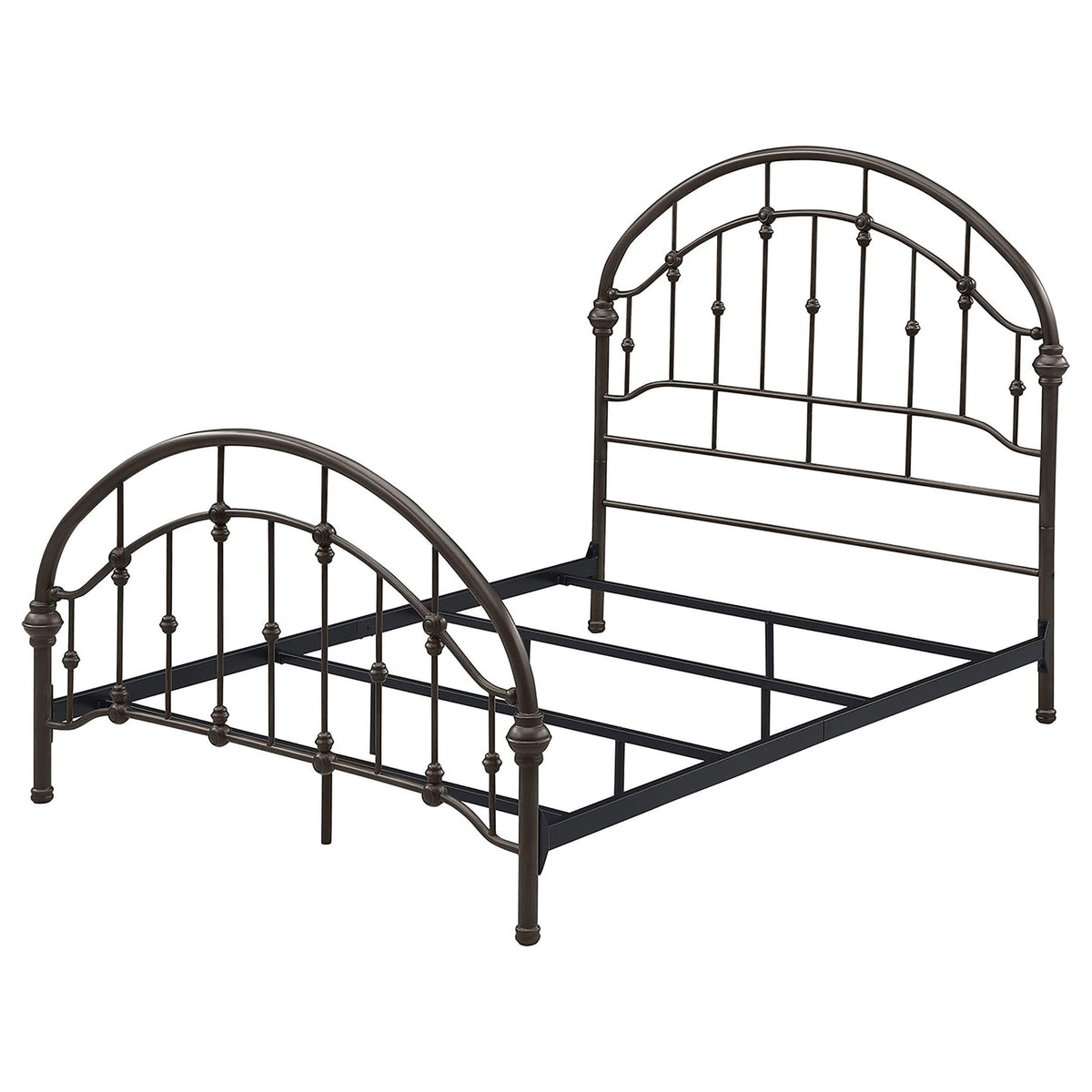 Cama Rowan de metal con marco abierto, color bronce oscuro