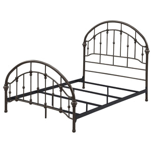 Cama Rowan de metal con marco abierto, color bronce oscuro