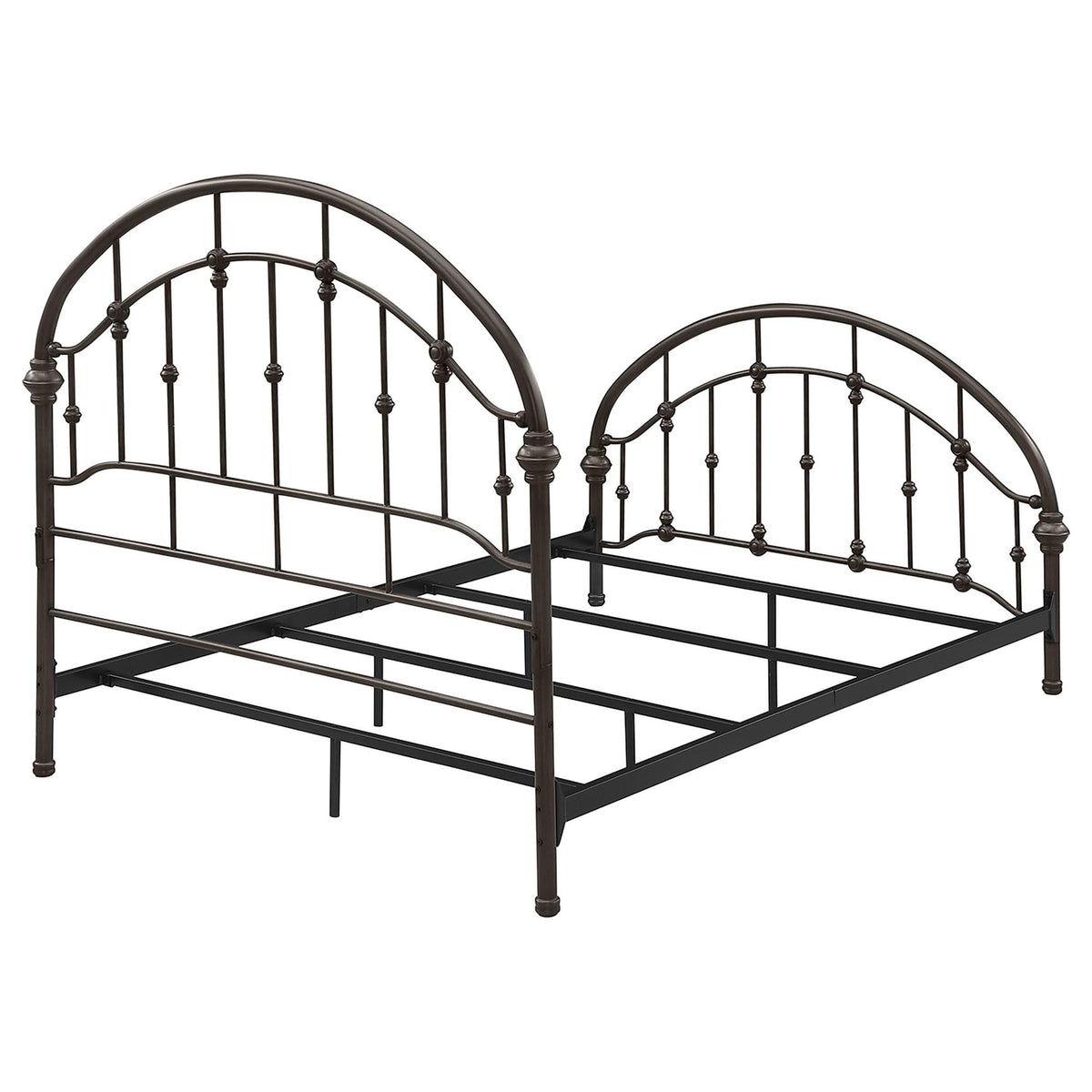 Cama Rowan de metal con marco abierto, color bronce oscuro