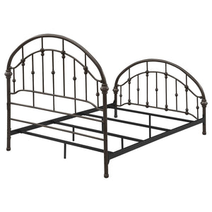 Cama Rowan de metal con marco abierto, color bronce oscuro