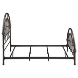 Cama Rowan de metal con marco abierto, color bronce oscuro