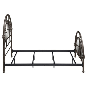 Cama Rowan de metal con marco abierto, color bronce oscuro